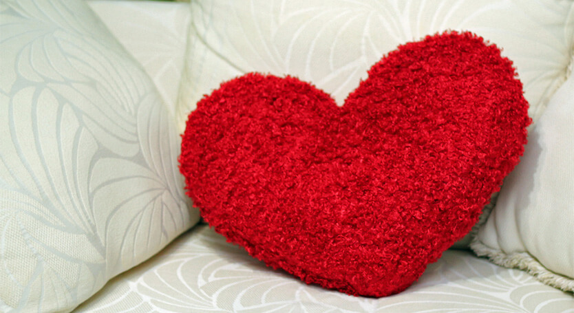 Ruffle Heart Pillow